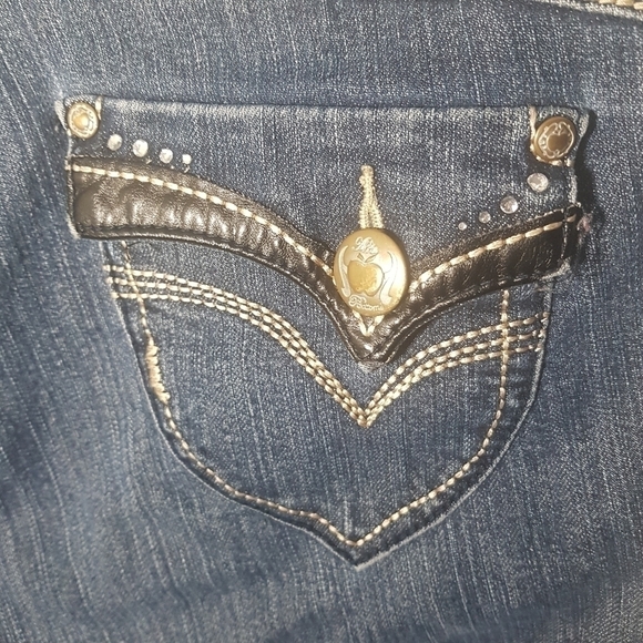 Apple Bottoms Midrise Straight Leg Blue Jeans - Picture 4 of 15